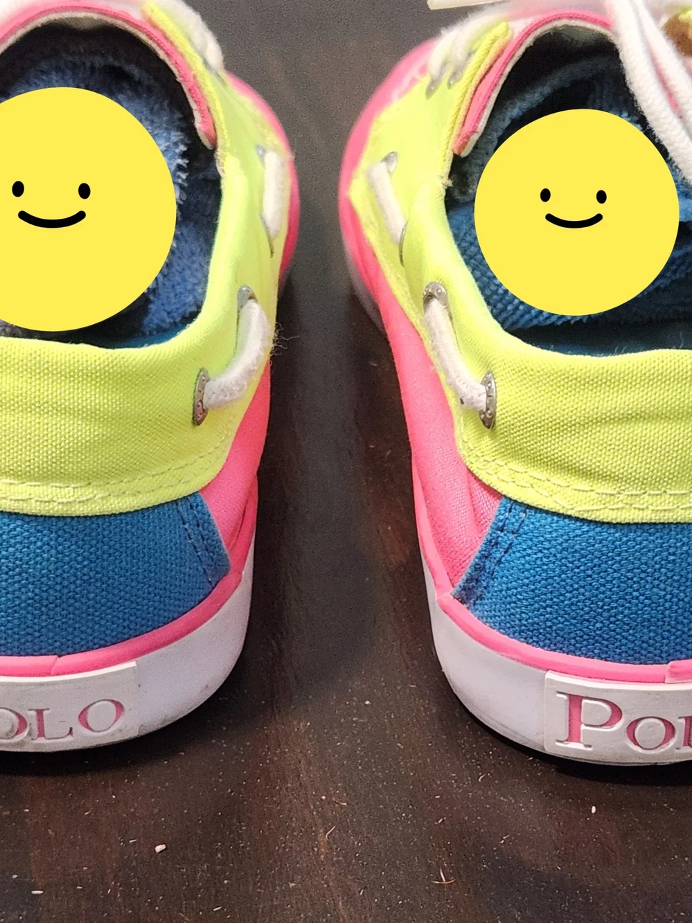 Polo Ralph Lauren Men Sander Canvas Deck Boat Shoes Neon Pink /Yellow US7/EU40